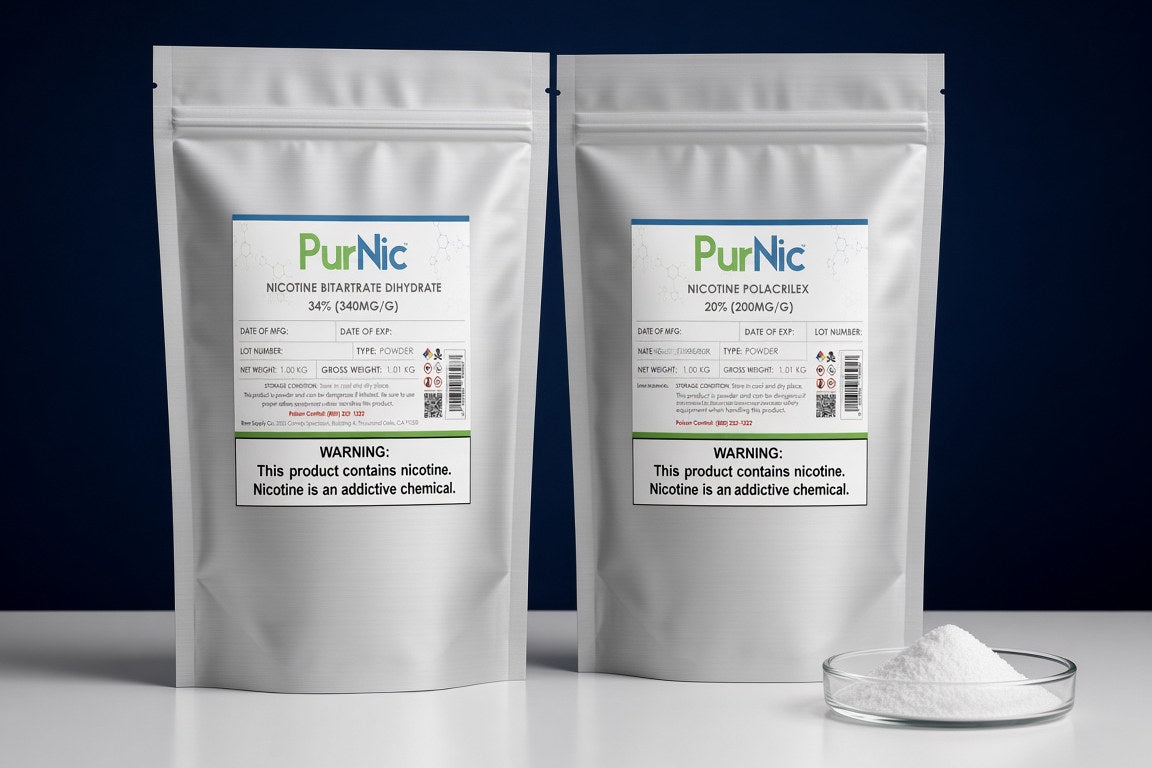 PurNic Powder Nicotine in the containers Nicotine River ships