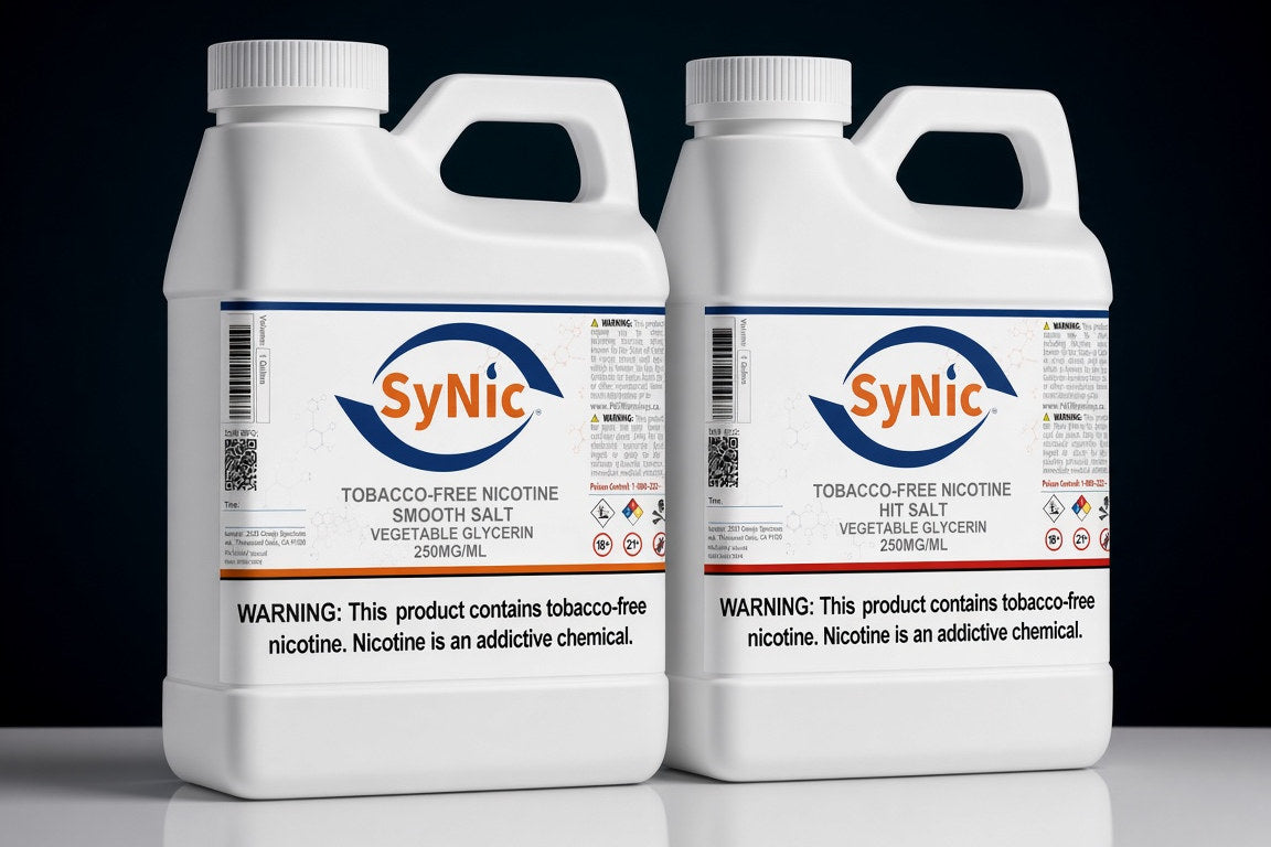 SyNic Salt Nicotine in the containers Nicotine River ships